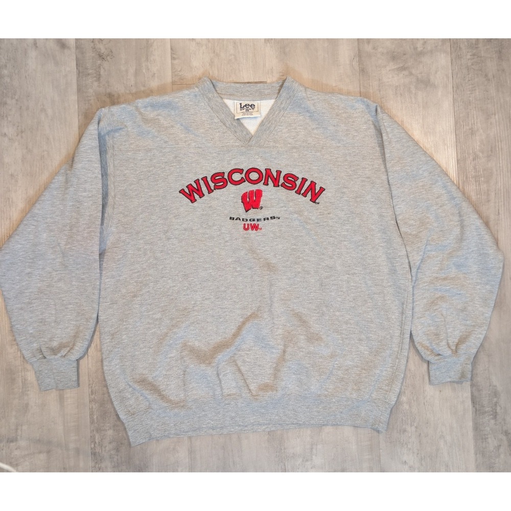 Vintage Wisconsin Badgers Champion Reverse Weave Crewneck Sweatshirt Lee Branded